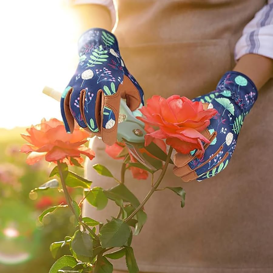 Durable Leather Gardening Gloves With Grip And Breathability