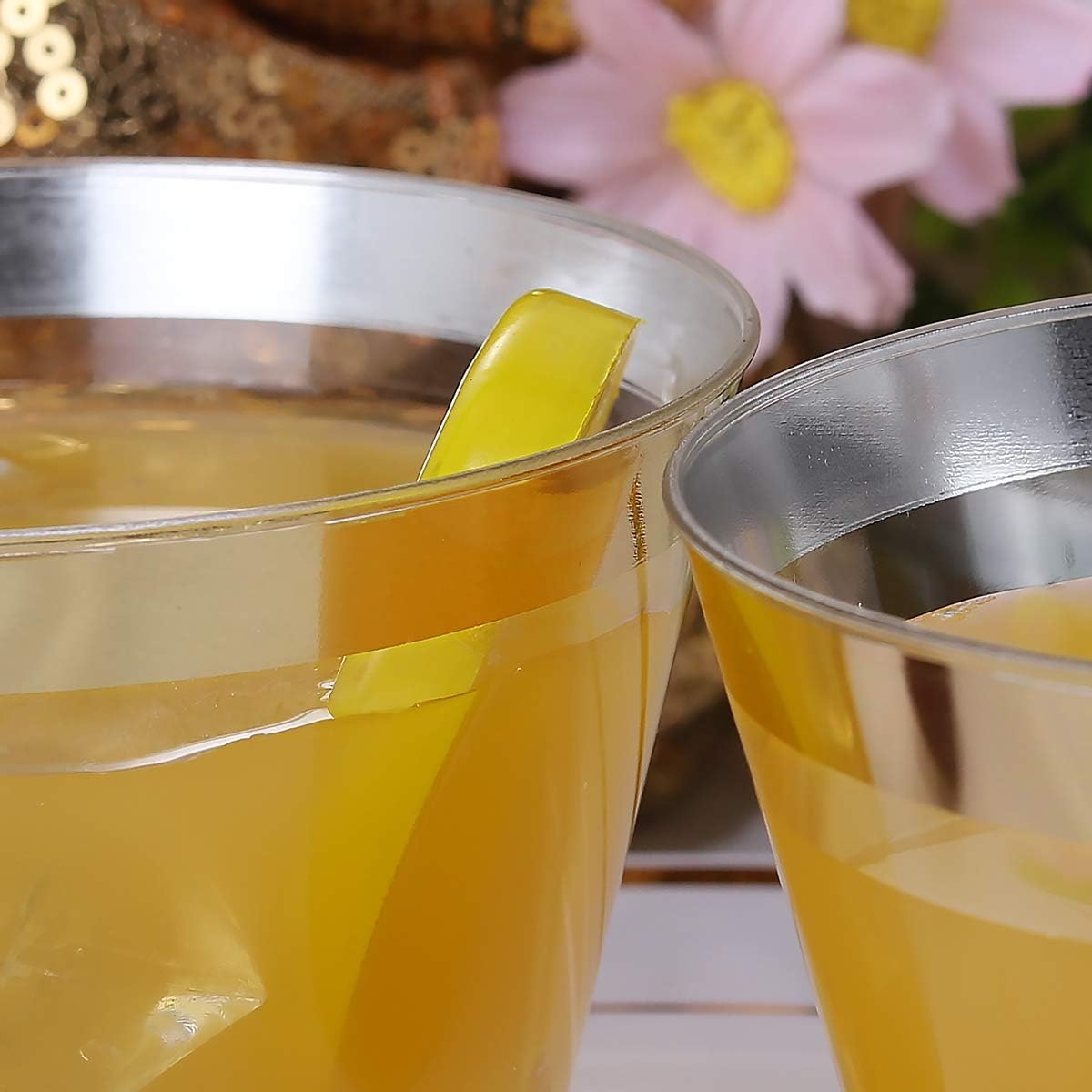 I00000 200 Pack Gold Rimmed Plastic Cups