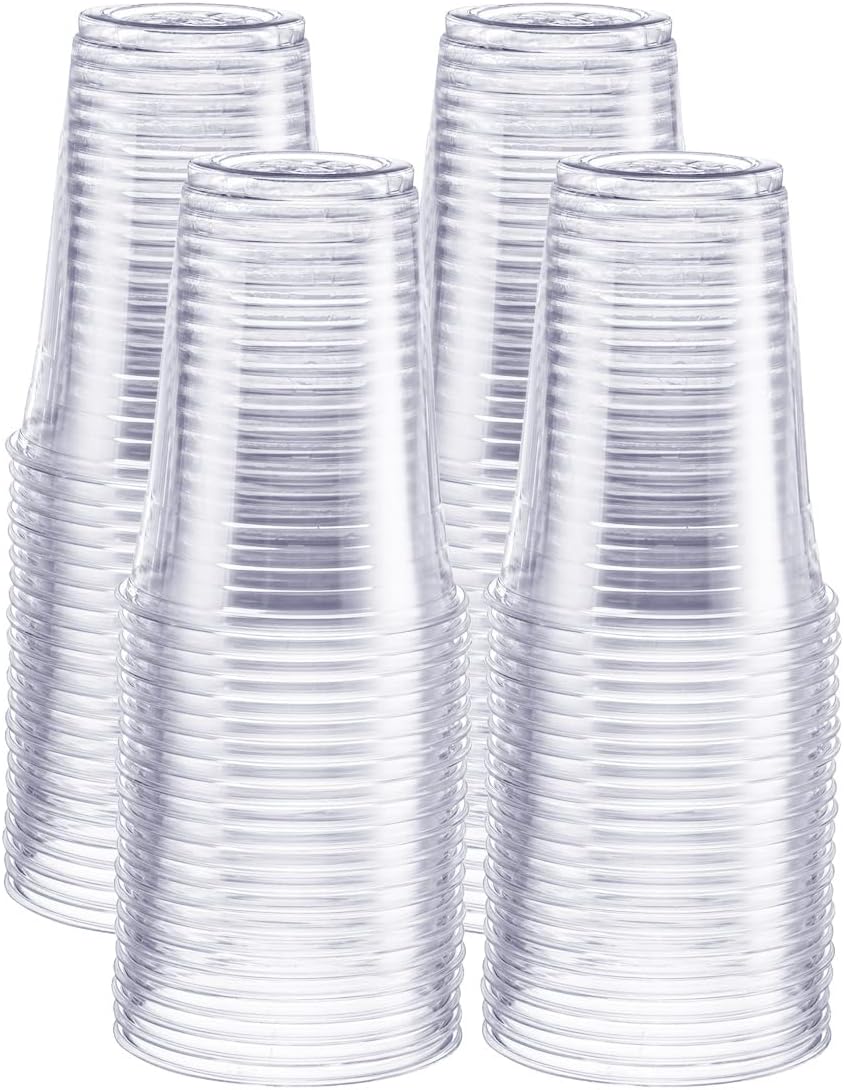 GUSTO 16 oz 100 Pack Clear PET Cups for Party Use