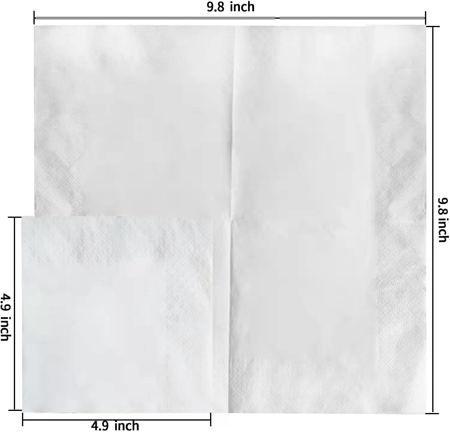 200 Count White Disposable Napkins 49x49 Four Fold