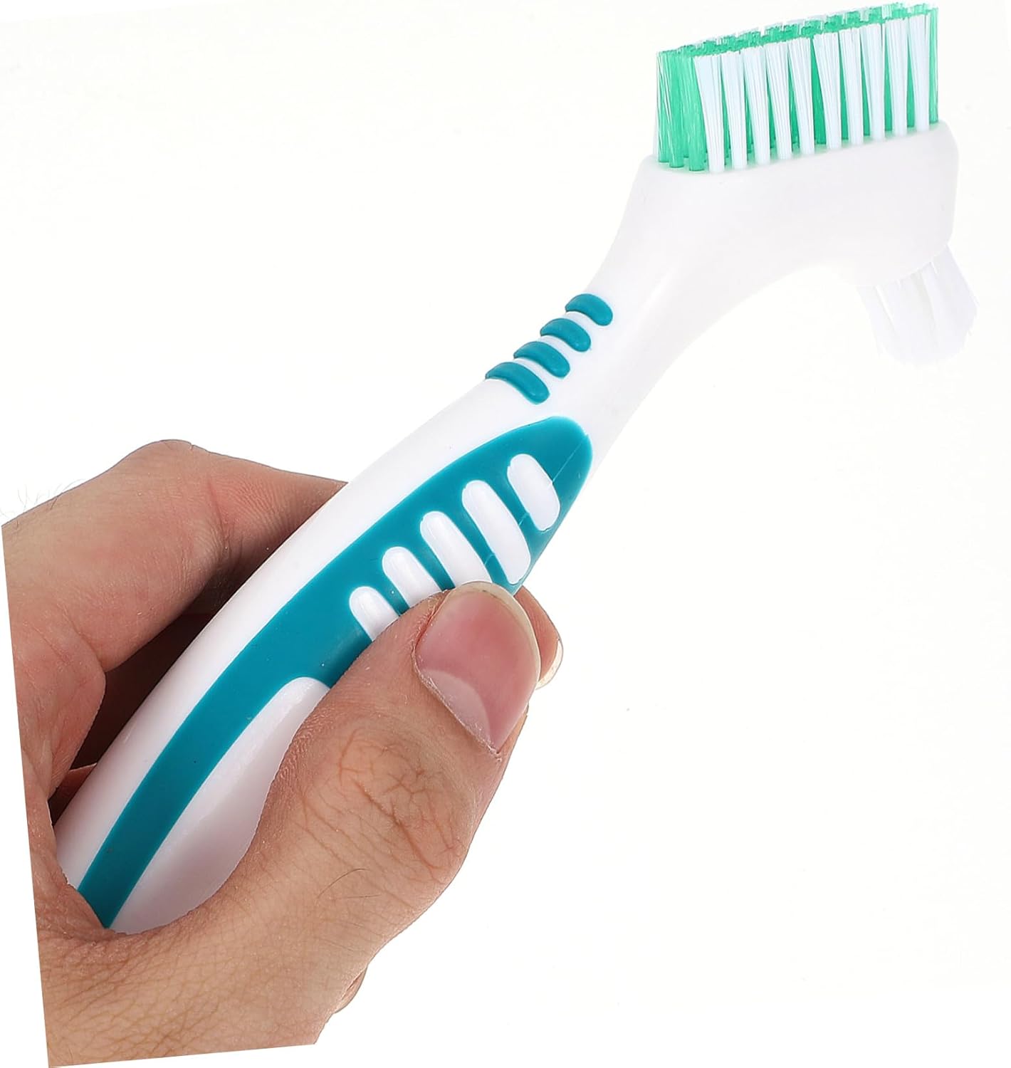 2Pcs Denture Brush Set with Ergonomic Handle and Dual-Sided Design