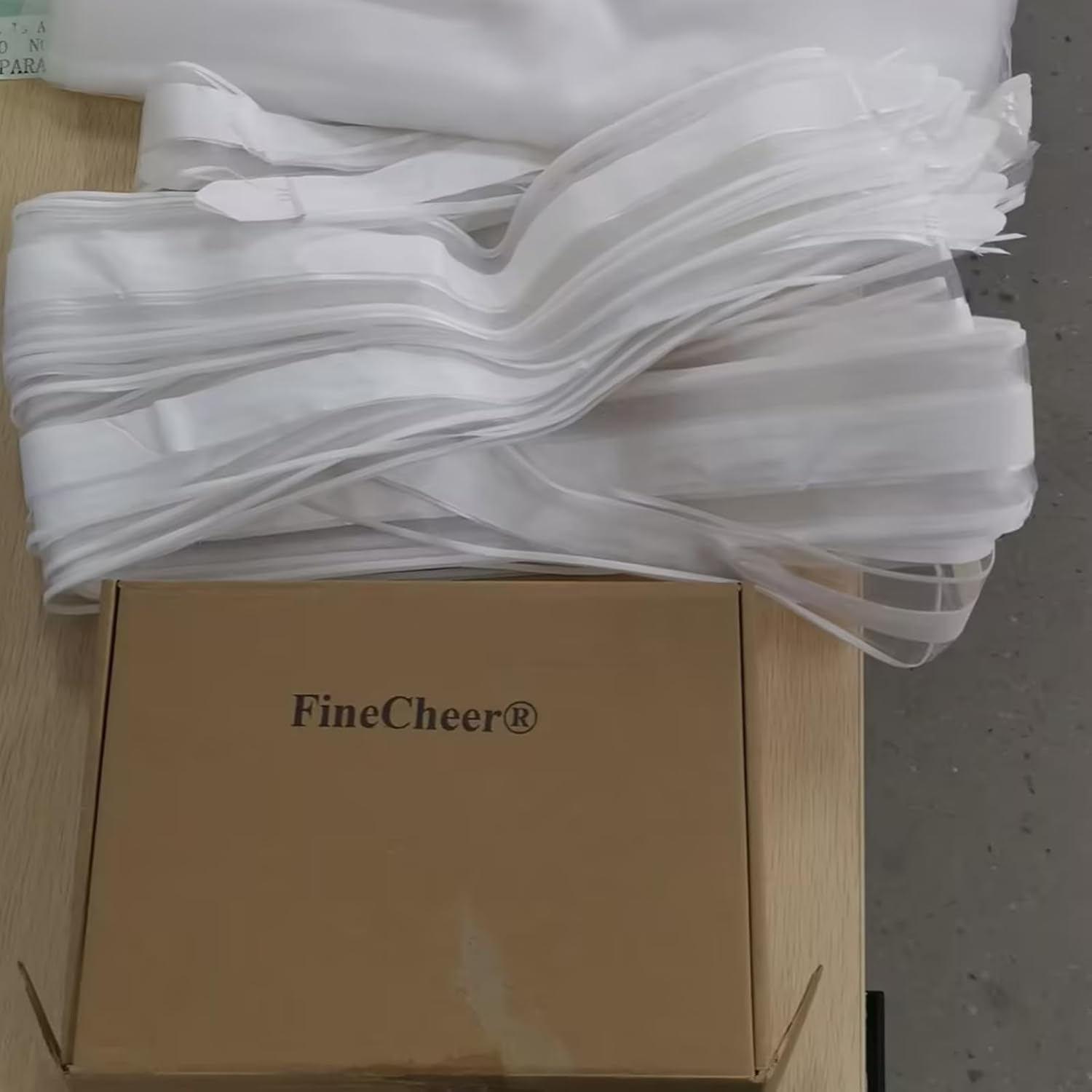 12 Set Large White Wedding Bows with Tulle Tails