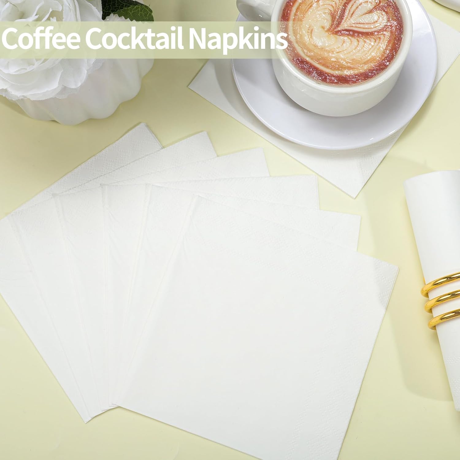 240 Pcs White Cocktail Napkins for Wedding and Birthday Parties