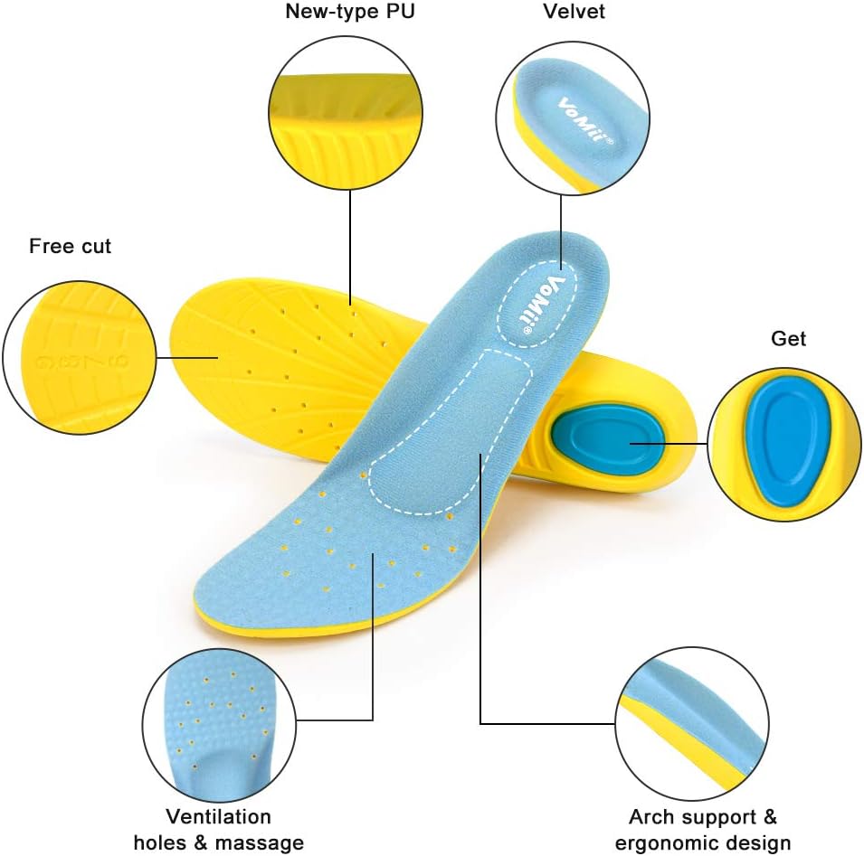 VoMii Memory Foam Insoles for Kids and Women