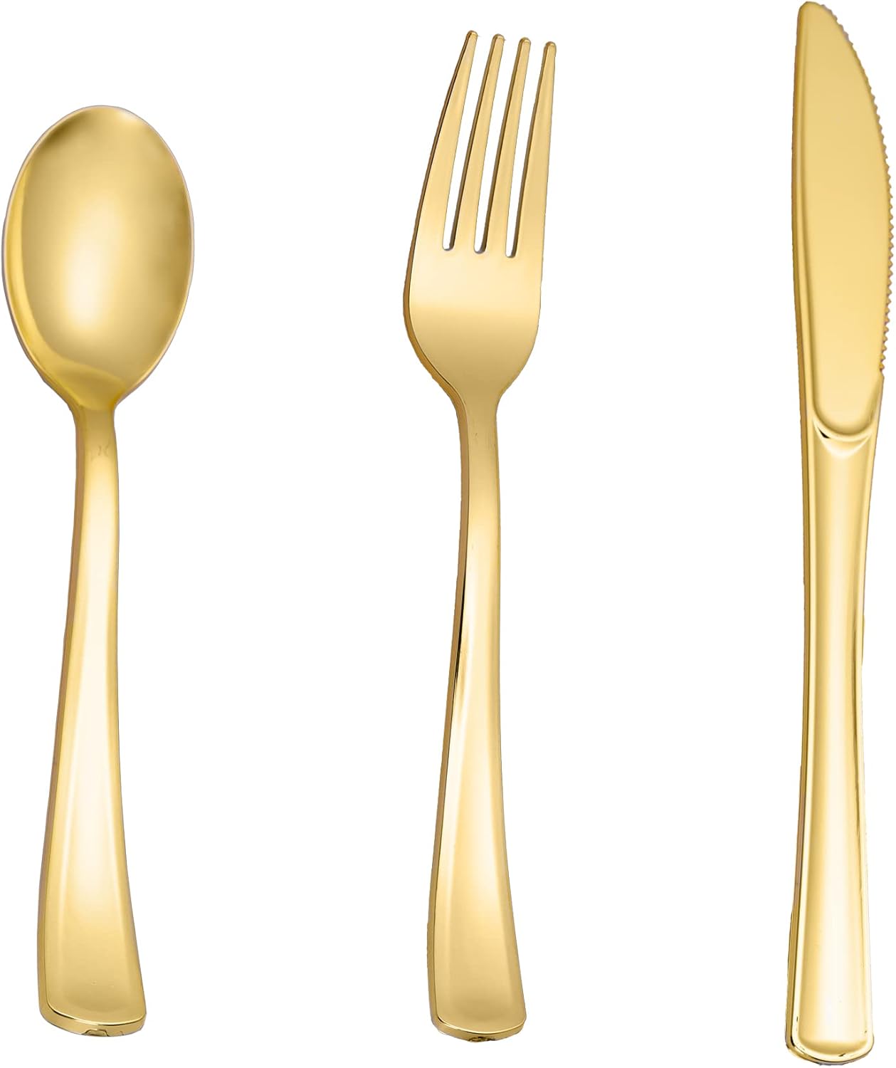 N9R 500PCS Gold Plastic Cutlery Set