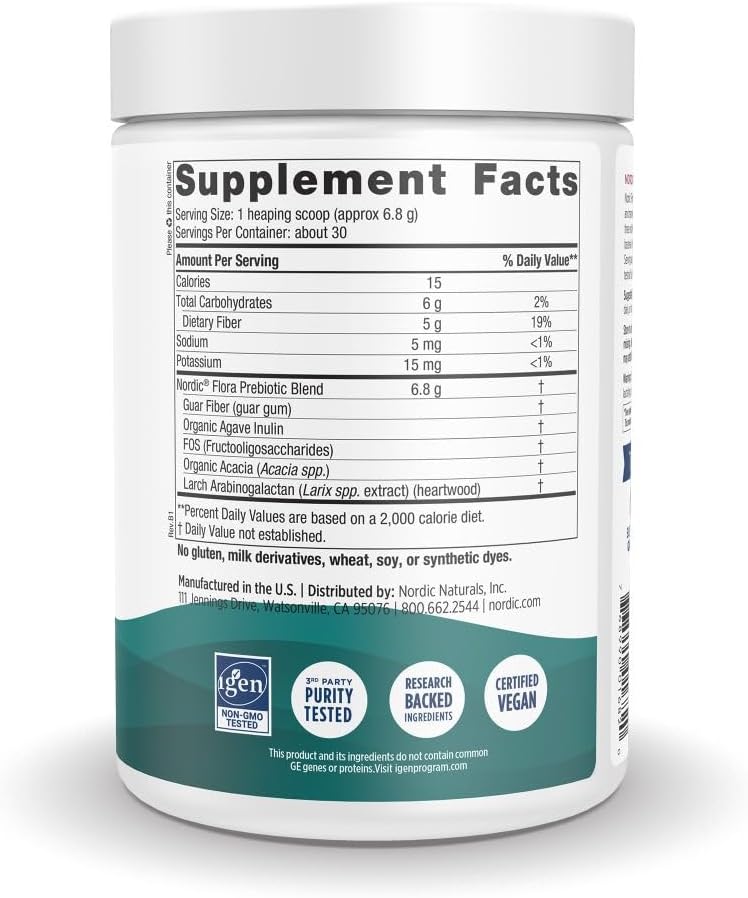 Nordic Flora Prebiotic Powder 204 Grams Unflavored