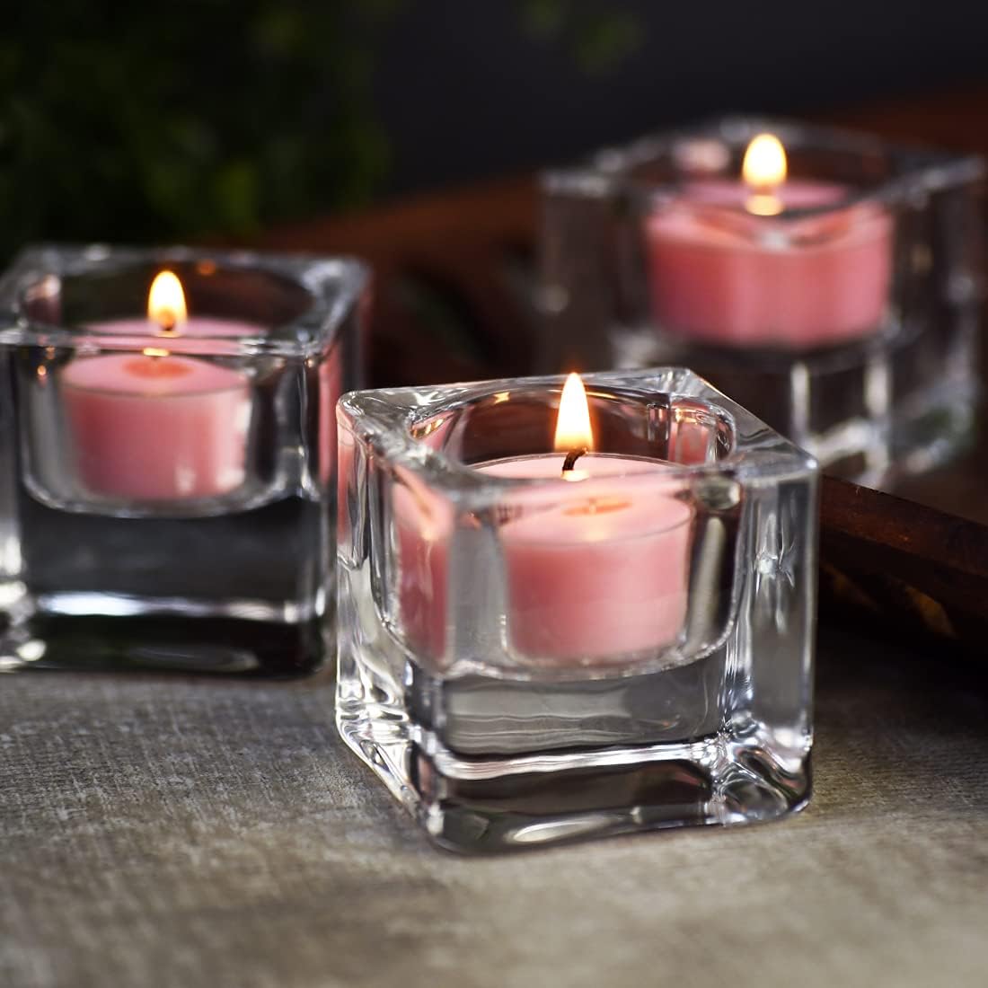 DEYBBY Natural Soy Wax Tealight Candles 12 Pack Romantic Rose Aromatherapy
