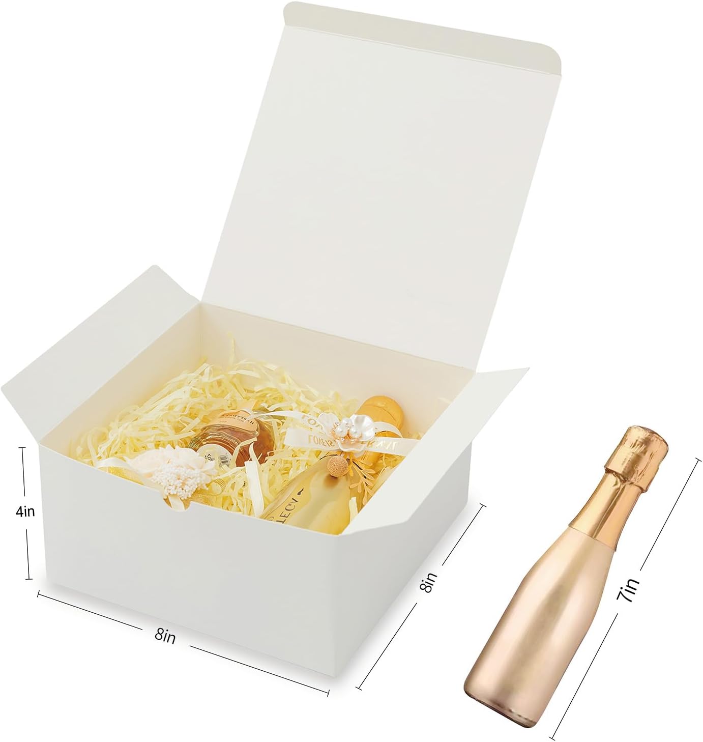 Yuefanbox White Gift Boxes with Lids 12 Pack 8x8x4 Inch Set