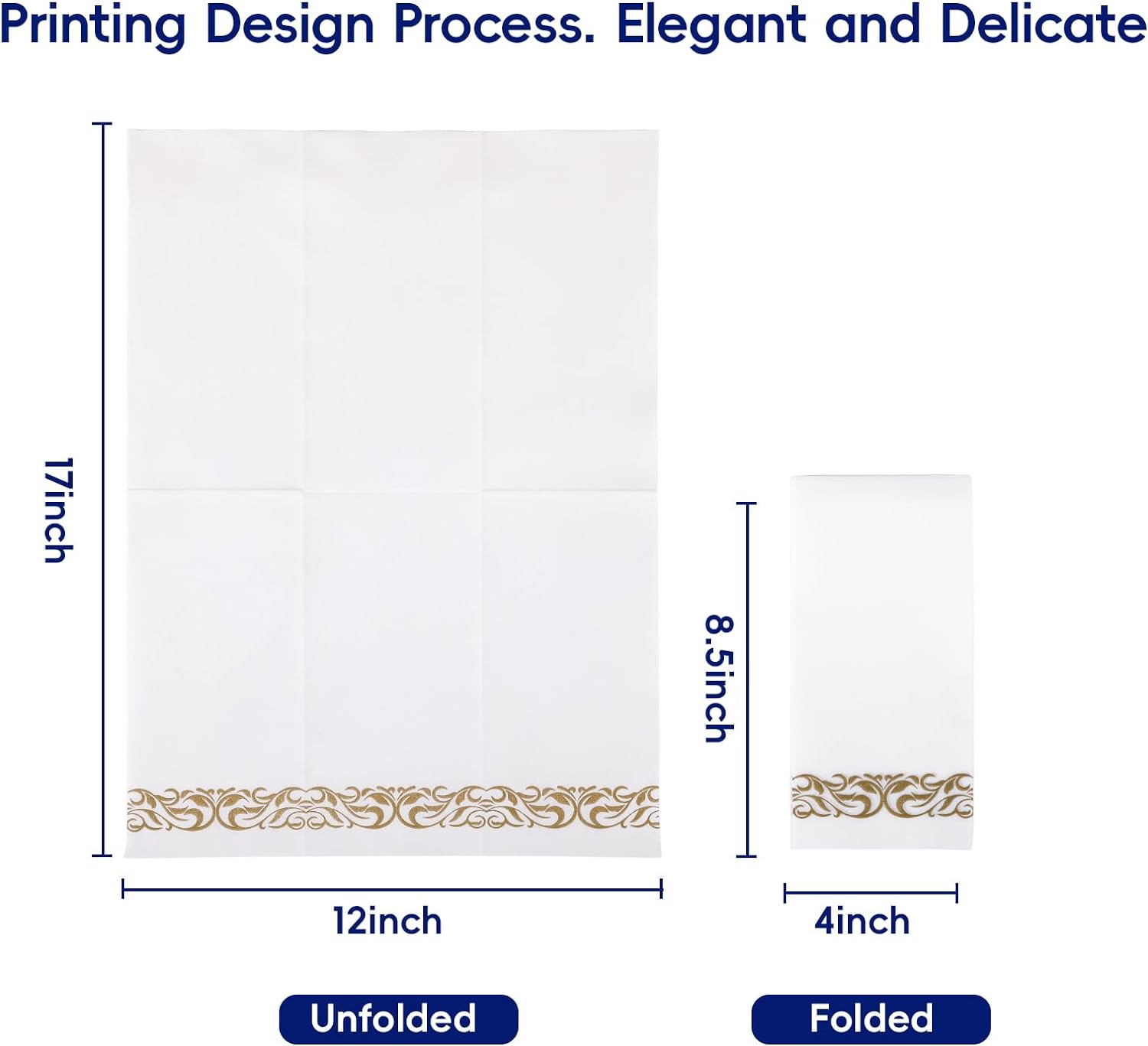 JOLLY CHEF 100 Gold and White Disposable Napkins