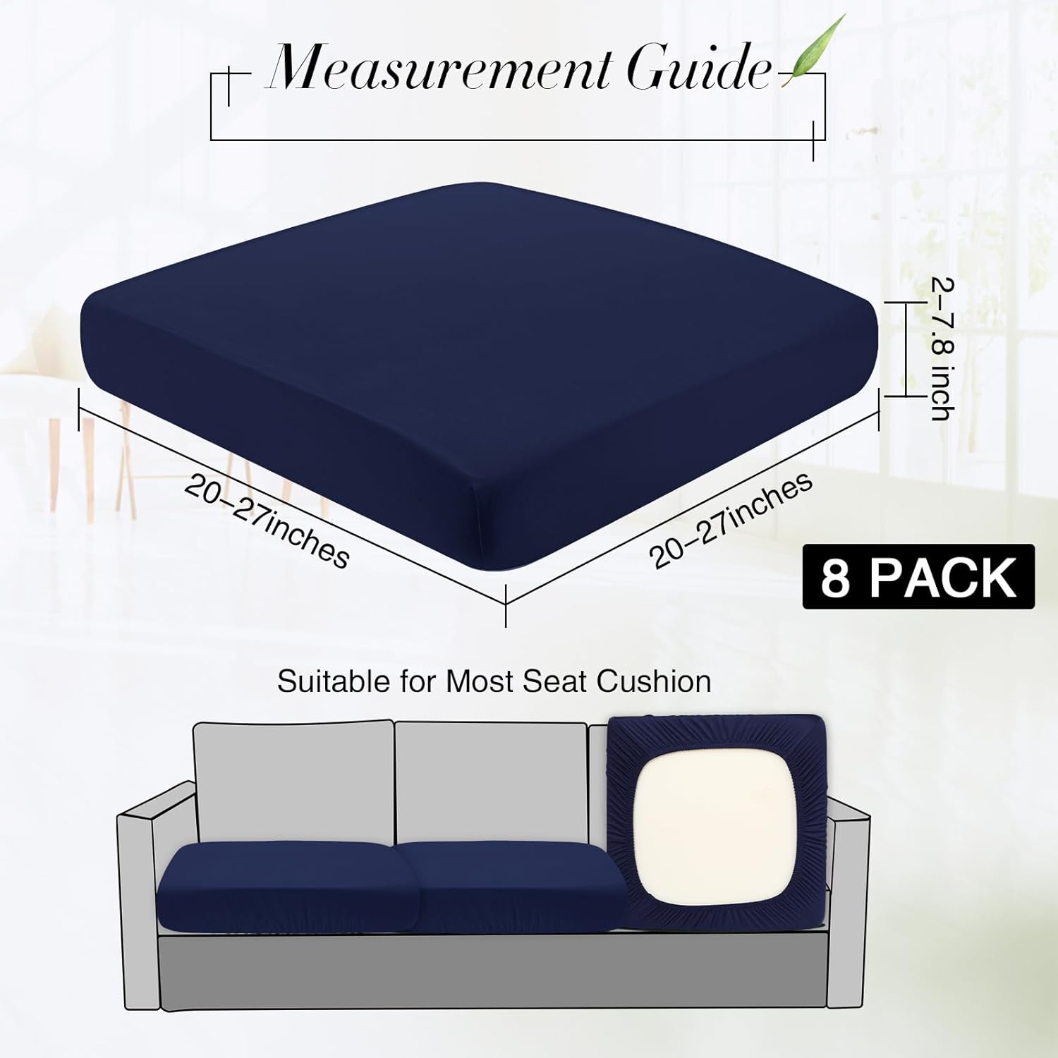 Newwiee 12 Pcs Waterproof Stretch Cushion Covers