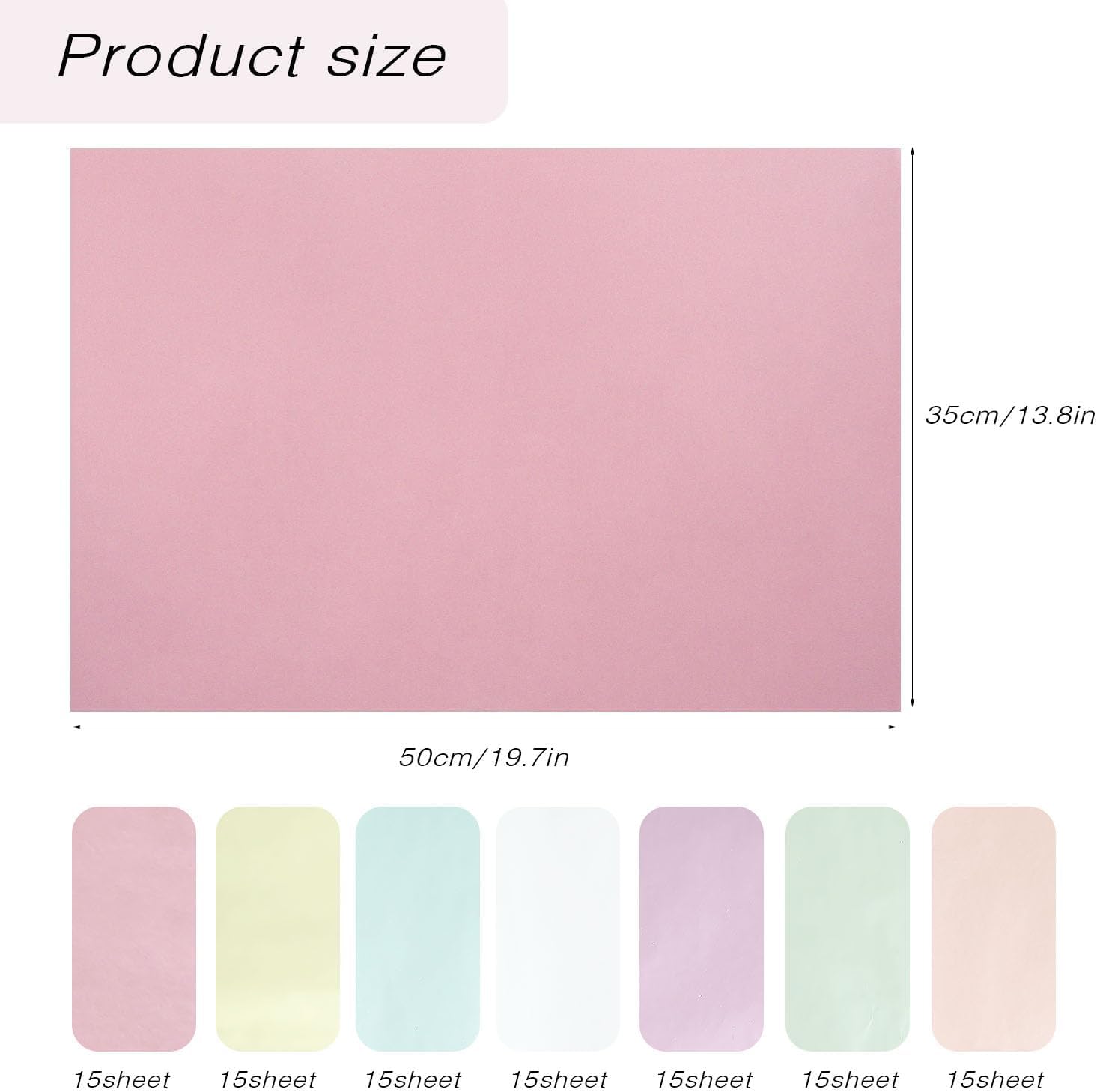 MAMUNU 105 Sheet Metallic Pastel Wrapping Tissue Paper 20x14 Inches