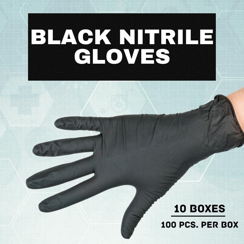PSBM Black Nitrile Disposable Gloves 1000 Count
