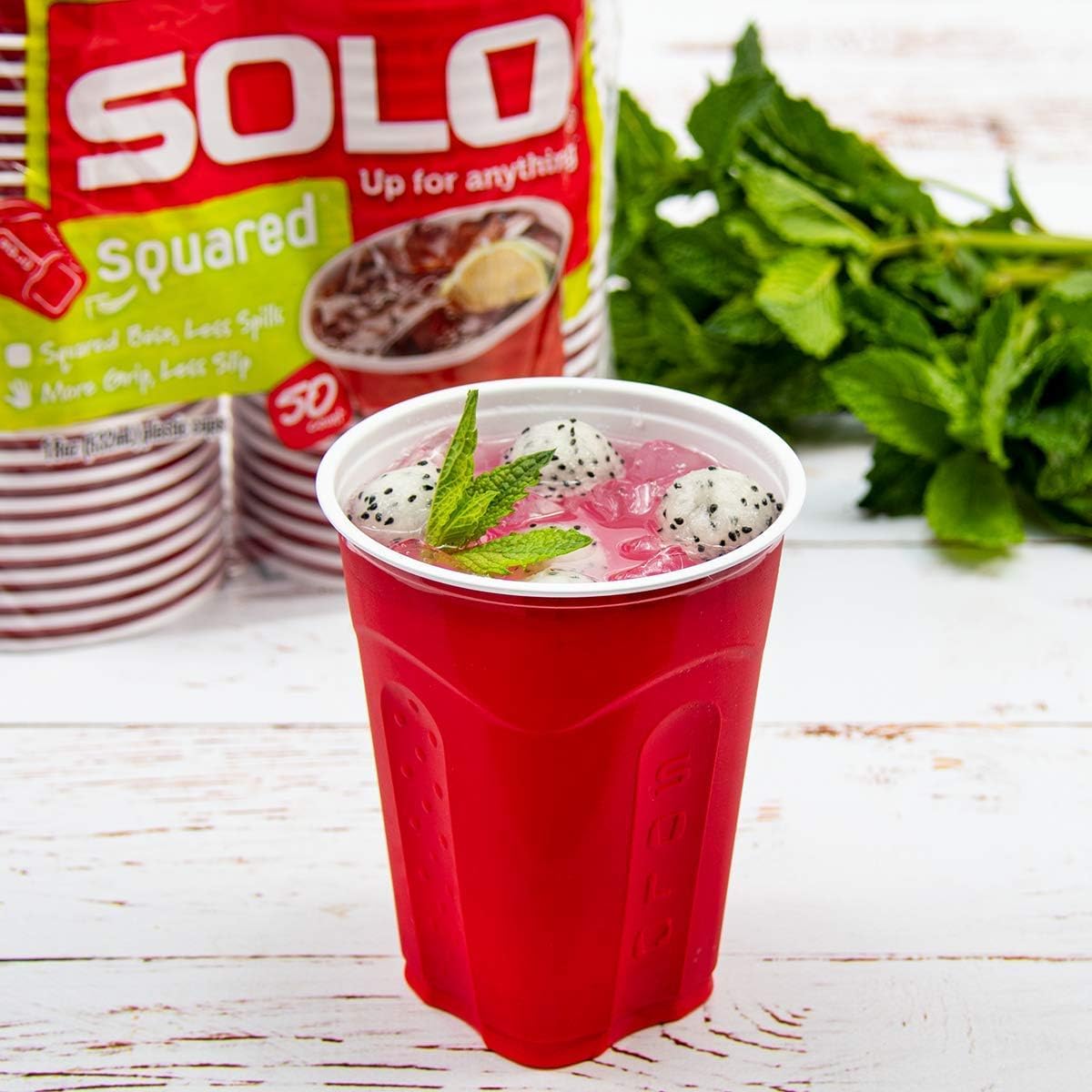 SOLO Red Squared Plastic Party Cups 18 Ounce 200 Count