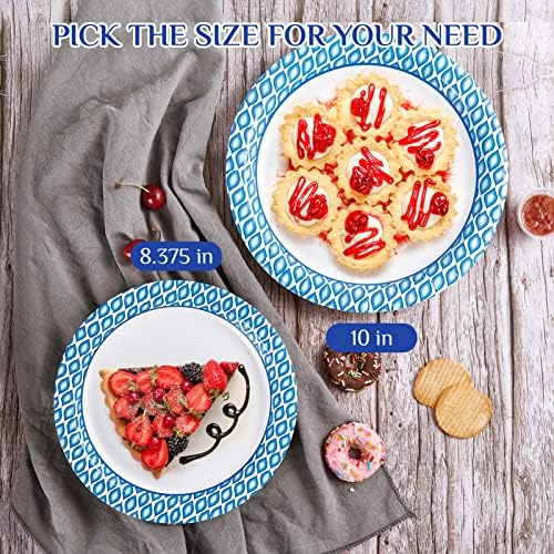 MUCHII 8375 Inch Disposable Paper Plates 300 Count