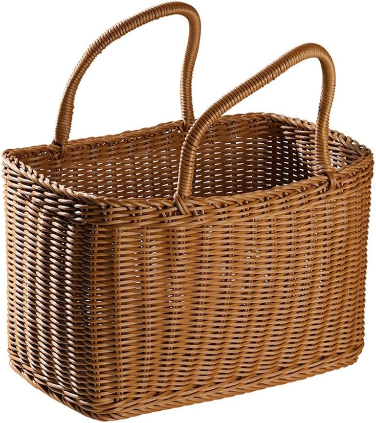 MAGICLULU 1Pc Large Oval Woven Straw Picnic Basket