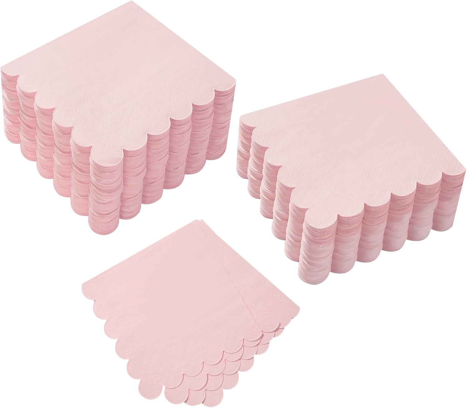 100 Pack 2-Ply Scalloped Napkins for Parties