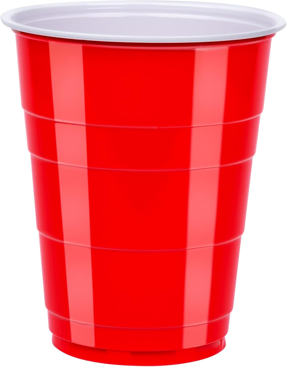 Amazon Basics Red Disposable Plastic Party Cups 18oz 50 Count