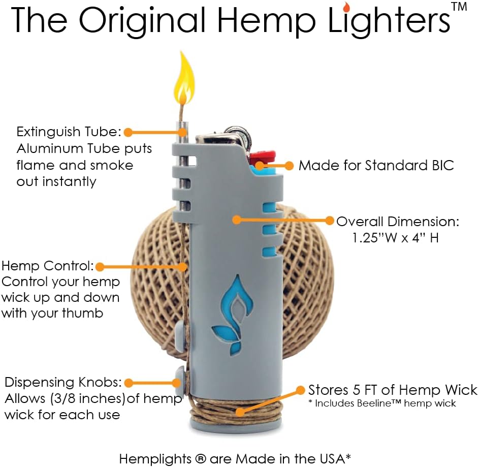 Hemplights Hemp Wick Lighter Wrapper Yellow