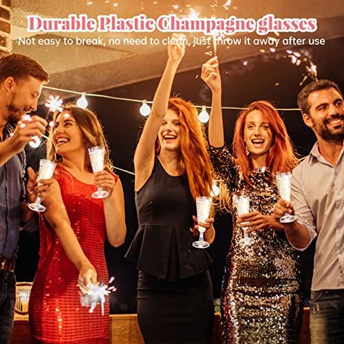 Surehome 40 Pack Plastic Champagne Flutes