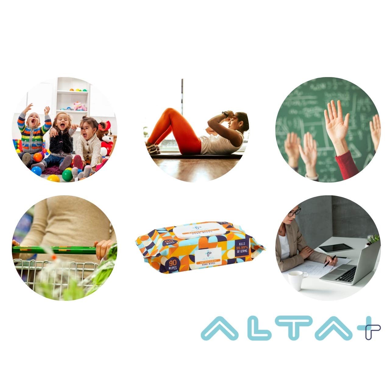 Alta Antibacterial Hand Wipes 90 Wipes 3 Packs