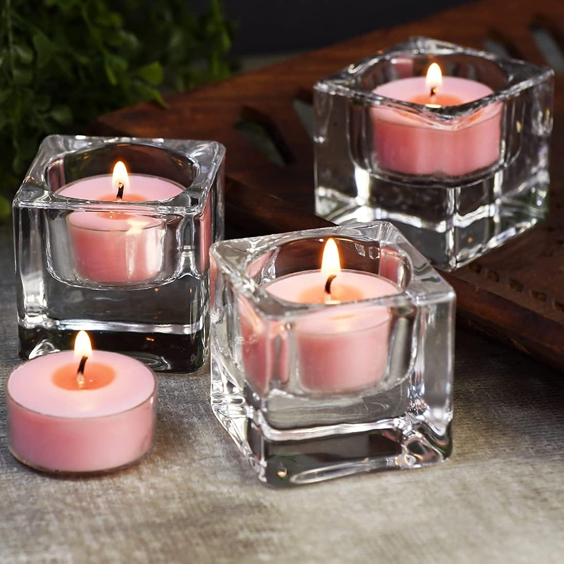 DEYBBY Natural Soy Wax Tealight Candles 12 Pack Romantic Rose Aromatherapy