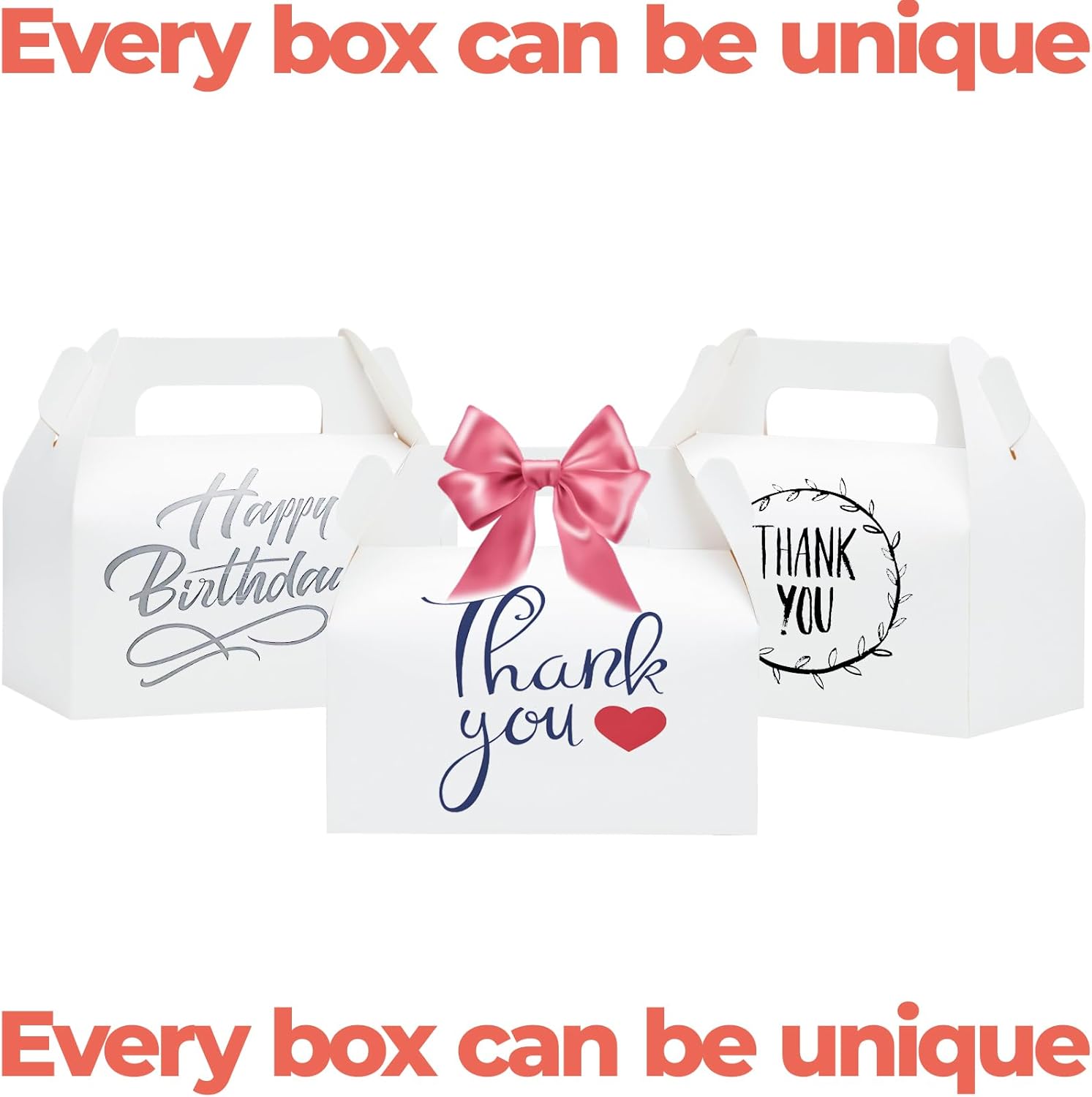 UnicoPak 30 Pack White Gable Party Boxes