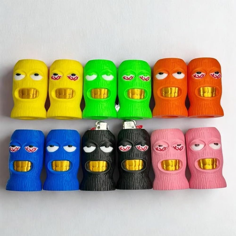 2 Pack Ski Mask Lighter Sleeve Funny Balaclava Holder for Bic Lighters
