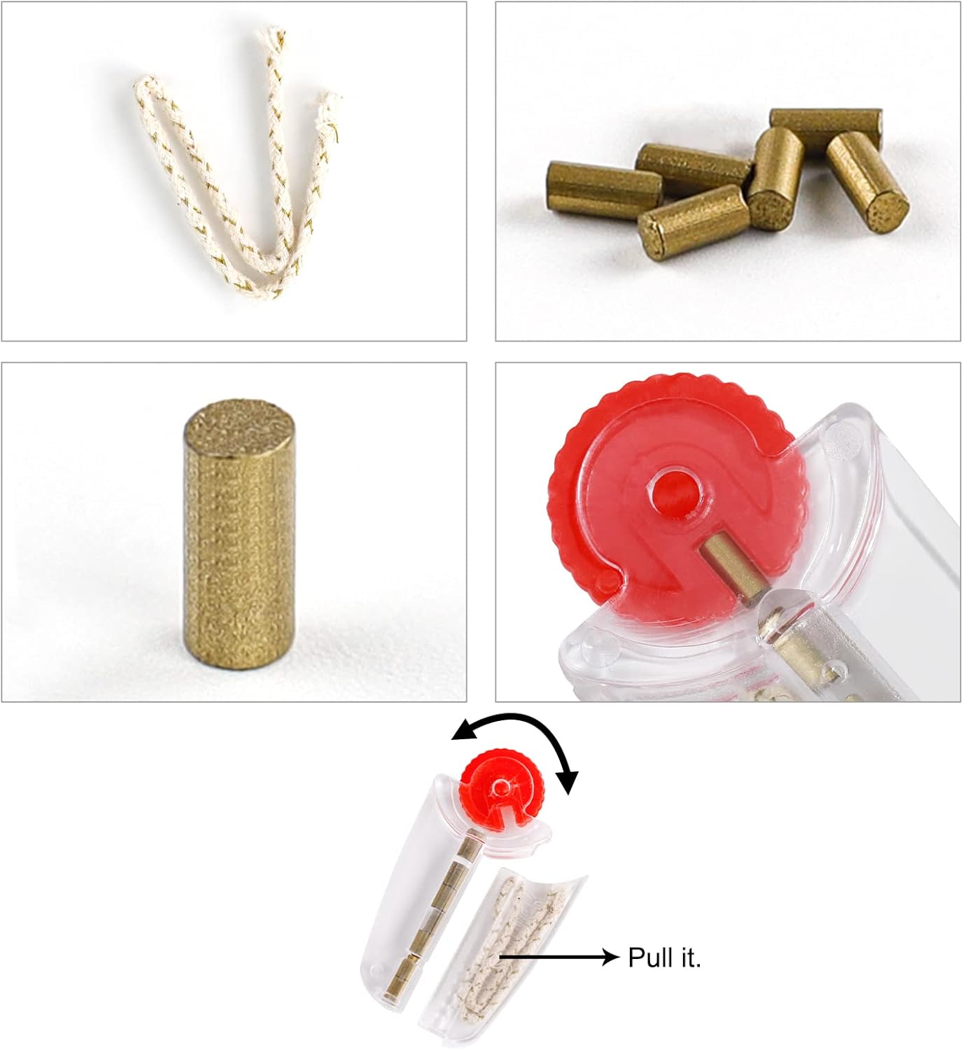 DEWEL 3 Pack Lighter Wick and Cotton Replacement