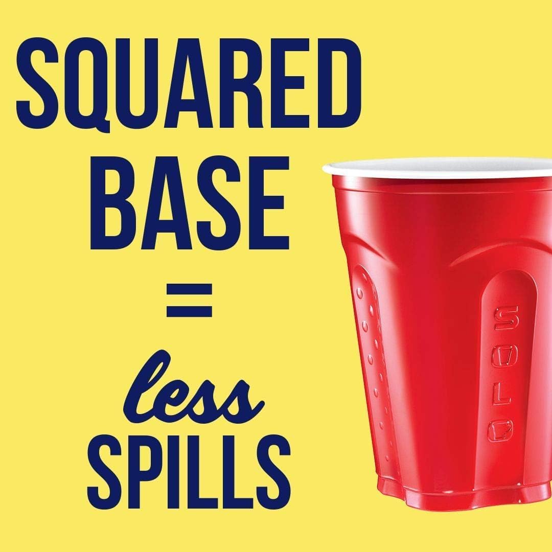 SOLO Red Squared Plastic Party Cups 18 Ounce 200 Count