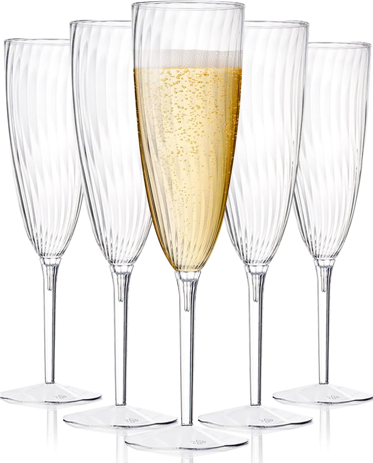 6 Oz Clear Plastic Champagne Glasses 16 Pack