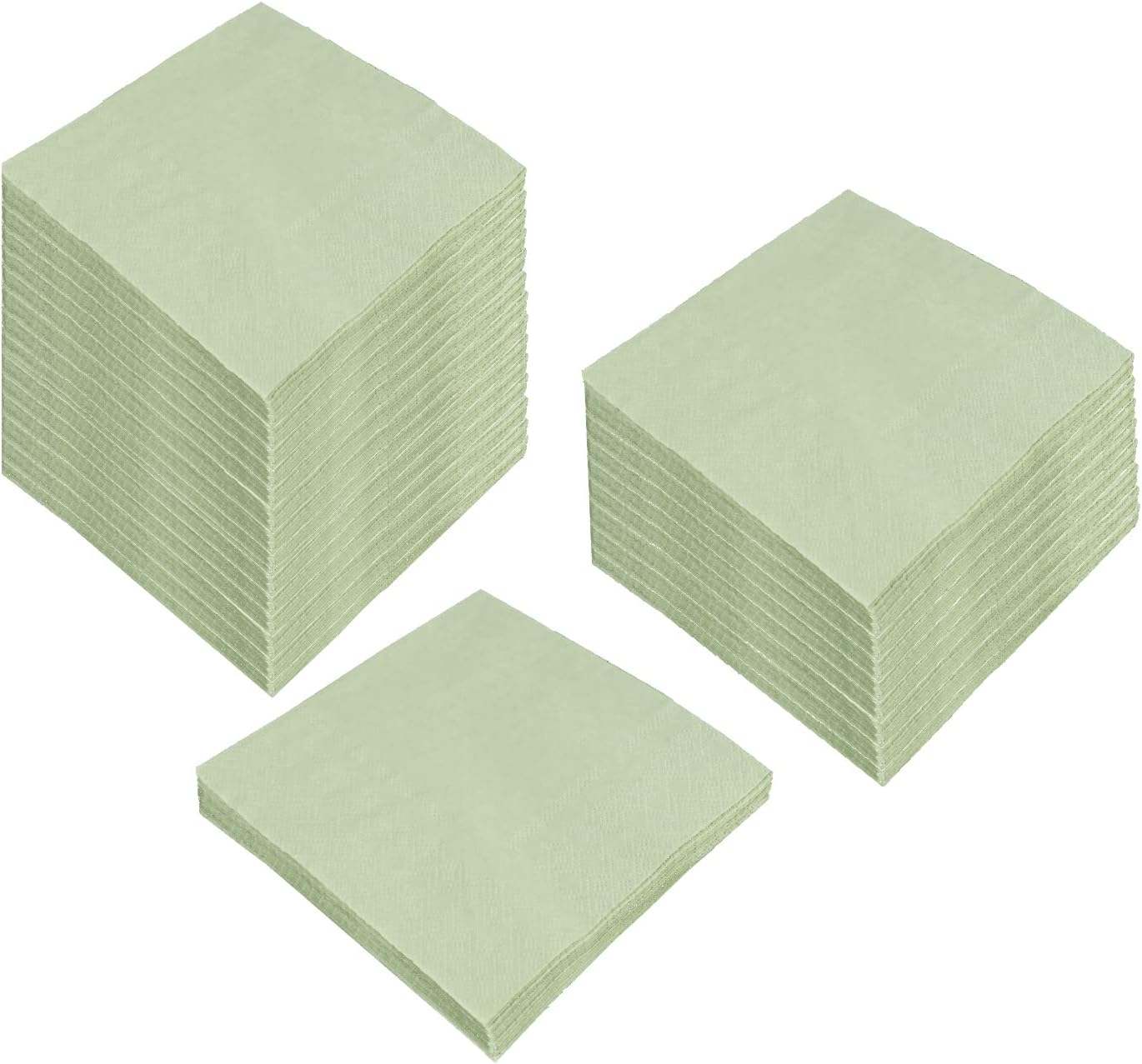 100 Pack 2-Ply Cocktail Napkins 5x5 Inches Sage Green