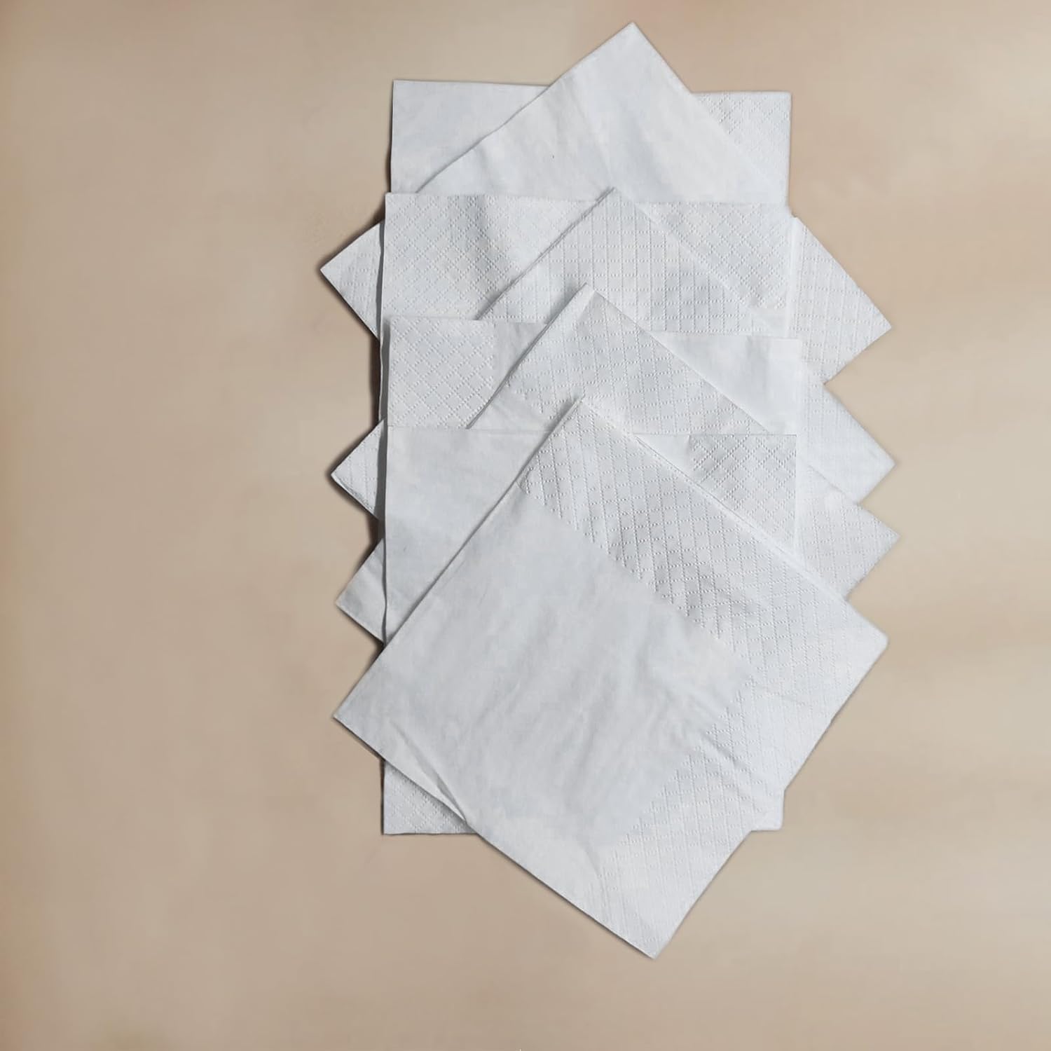 200 Count White Disposable Napkins 49x49 Four Fold
