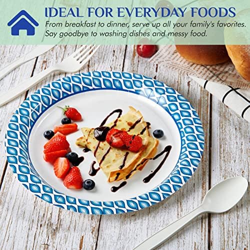 MUCHII 8375 Inch Disposable Paper Plates 300 Count
