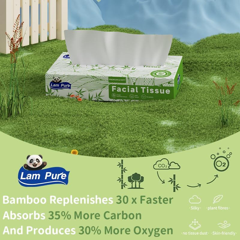 Lam Pure 80-Sheet Bamboo Facial Tissues Box