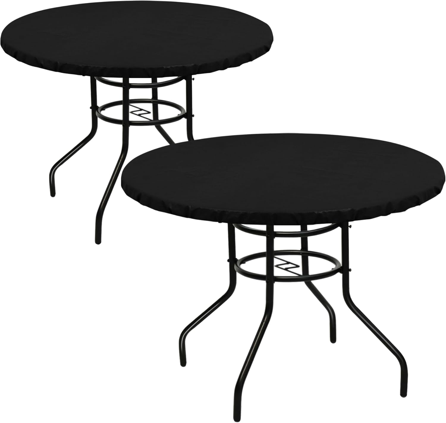 Lushvida Waterproof Table Cover with Elastic Edges 2PCS Black