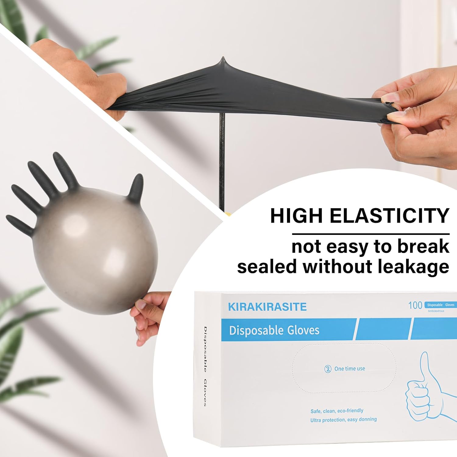 Nitrile Gloves Latex Free Powder Free for Kitchen Cleaning Gardening Black