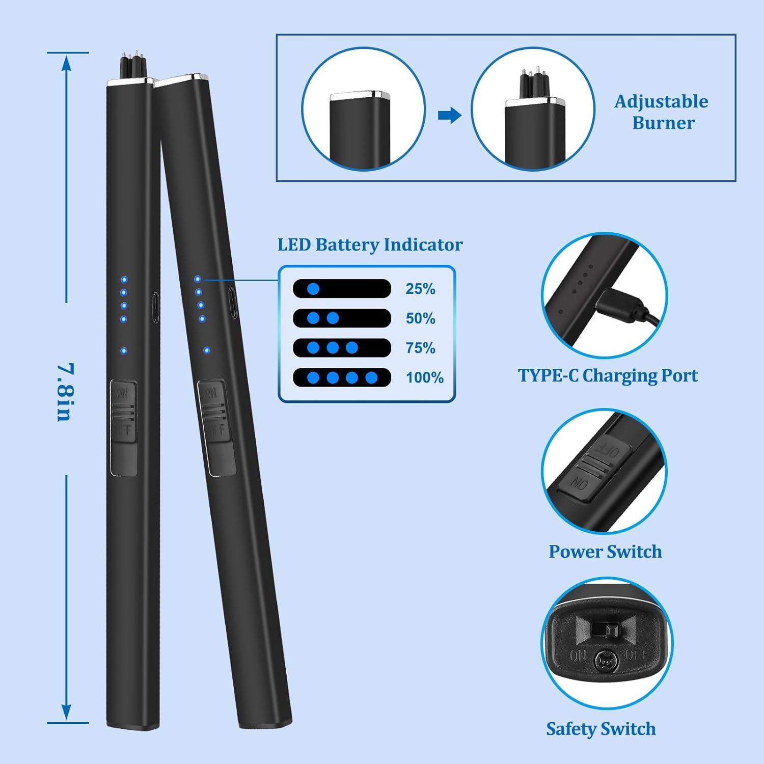 Electric Lighter Candle Lighter Rechargeable for Men and Women