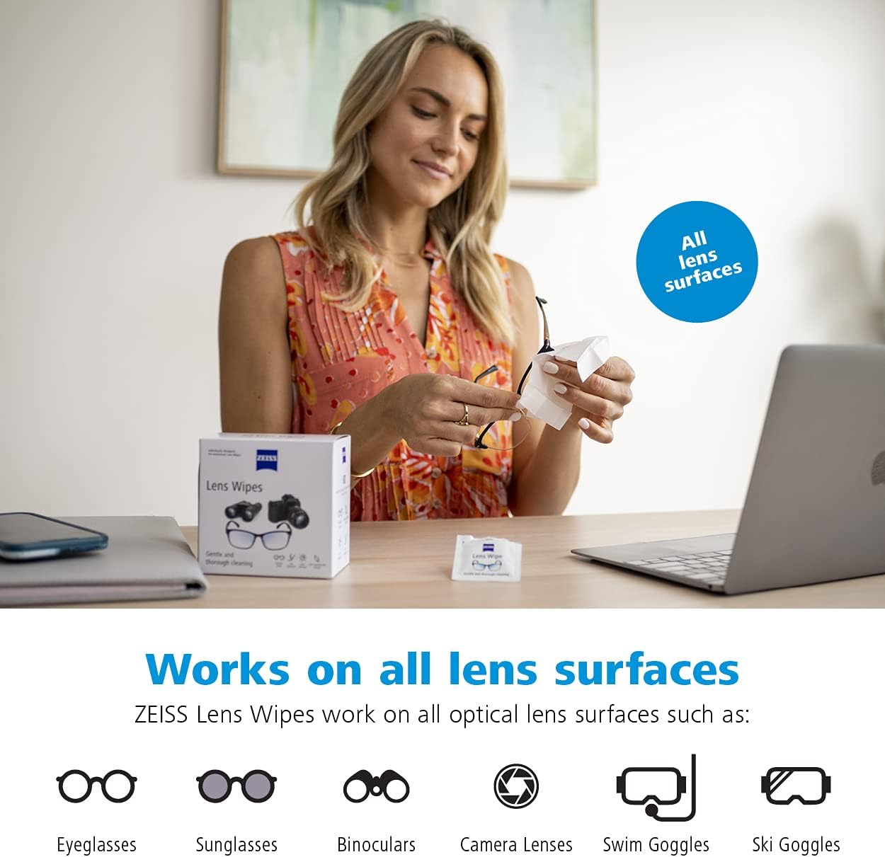 ZEISS Pre-Moistened Lens Wipes 200 Count