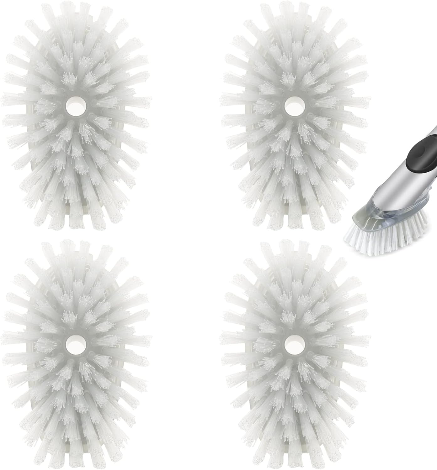 Shadowgallery Palm Brush Refill - 1 Count White PlasticNylon Bristles Plastic Handle Dish Utensils