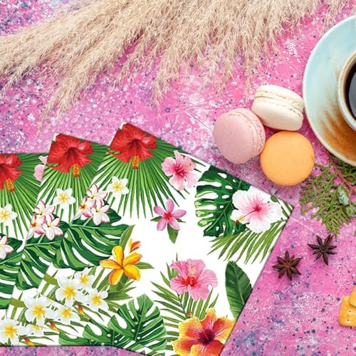 50 Count Tropical Hibiscus Decor Paper Napkins