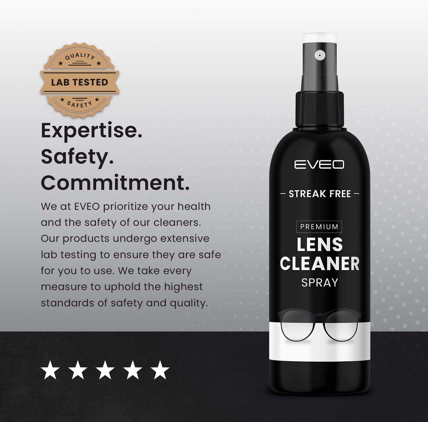 EVEO Eyeglass Cleaner Spray and Microfiber Cloth Kit