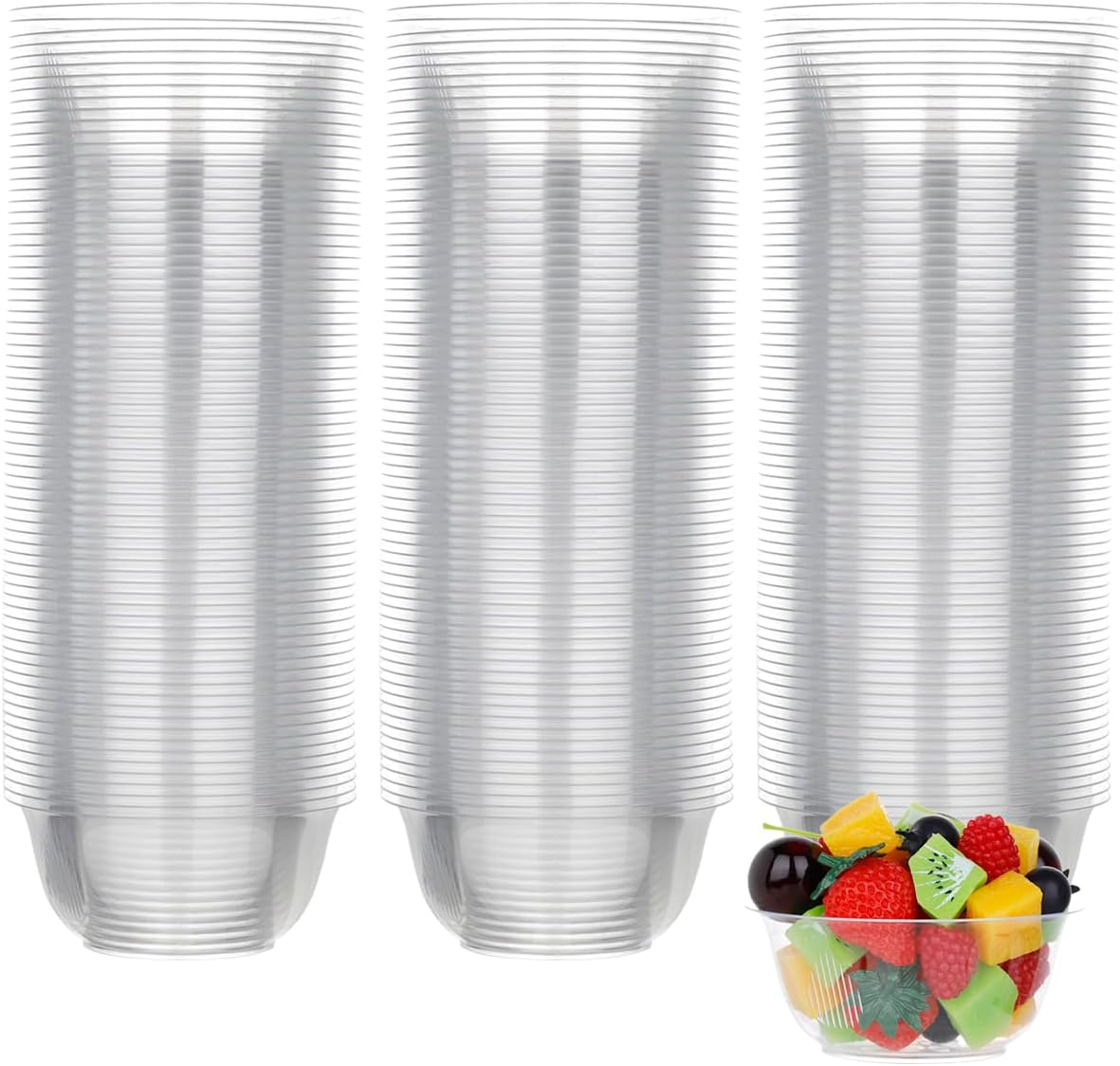 100 Pack Clear Plastic Bowls for Desserts and Parties