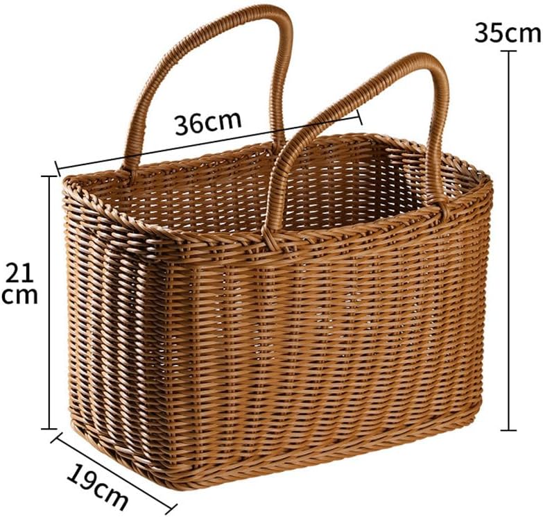 MAGICLULU 1Pc Large Oval Woven Straw Picnic Basket