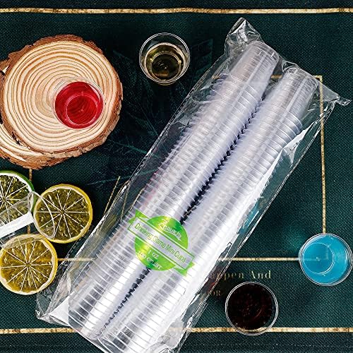 Zcaukya 100 Shot Glasses 1oz Clear Plastic Disposable Cups