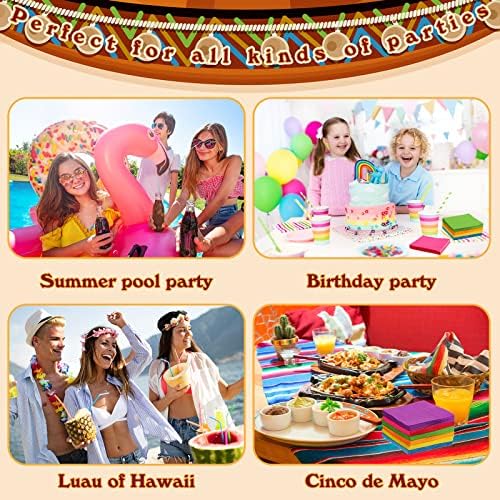 120 Piece Rainbow Tropical Party Napkins