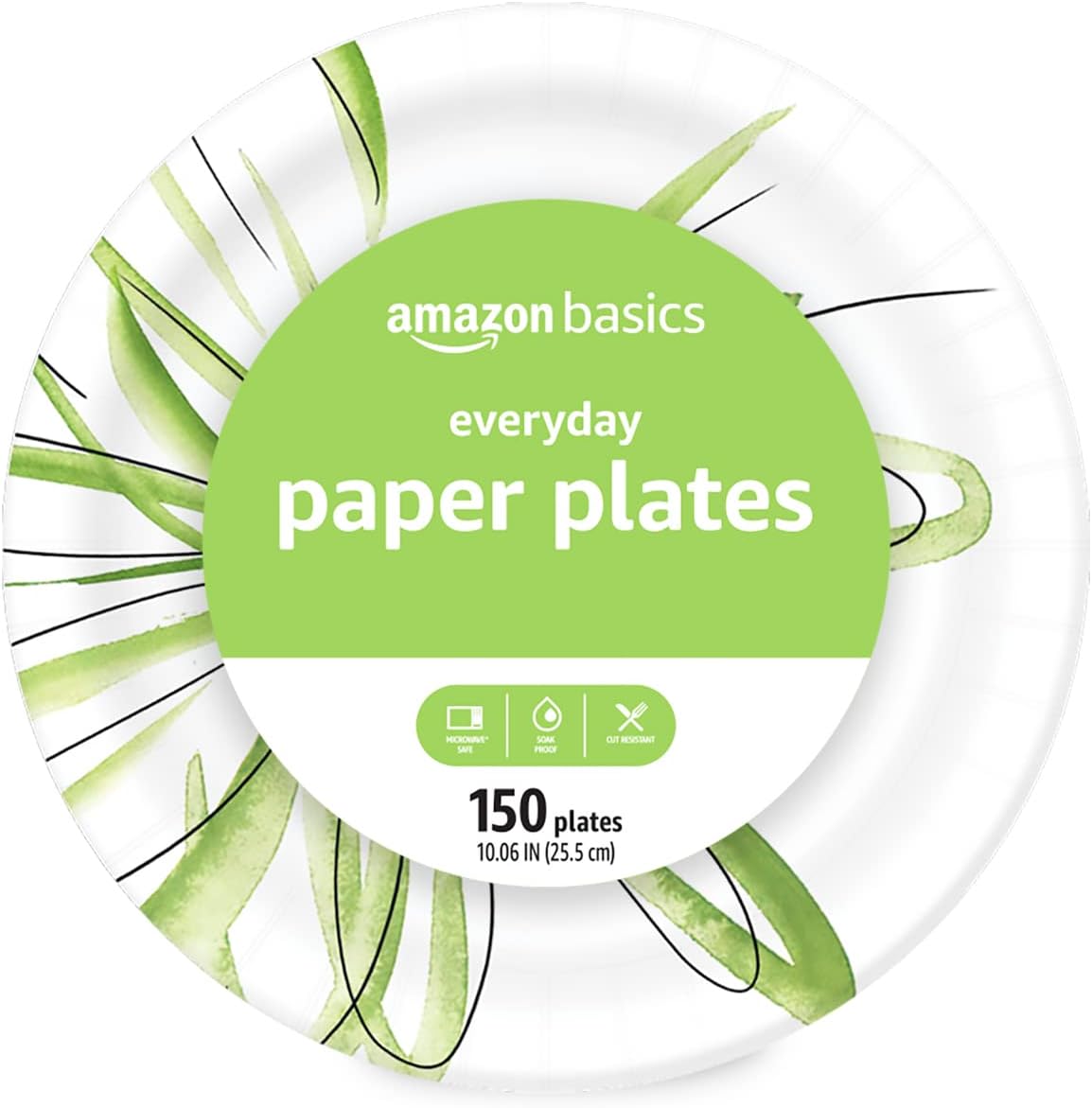 Amazon Basics 10 Inch Paper Plates 150 Count