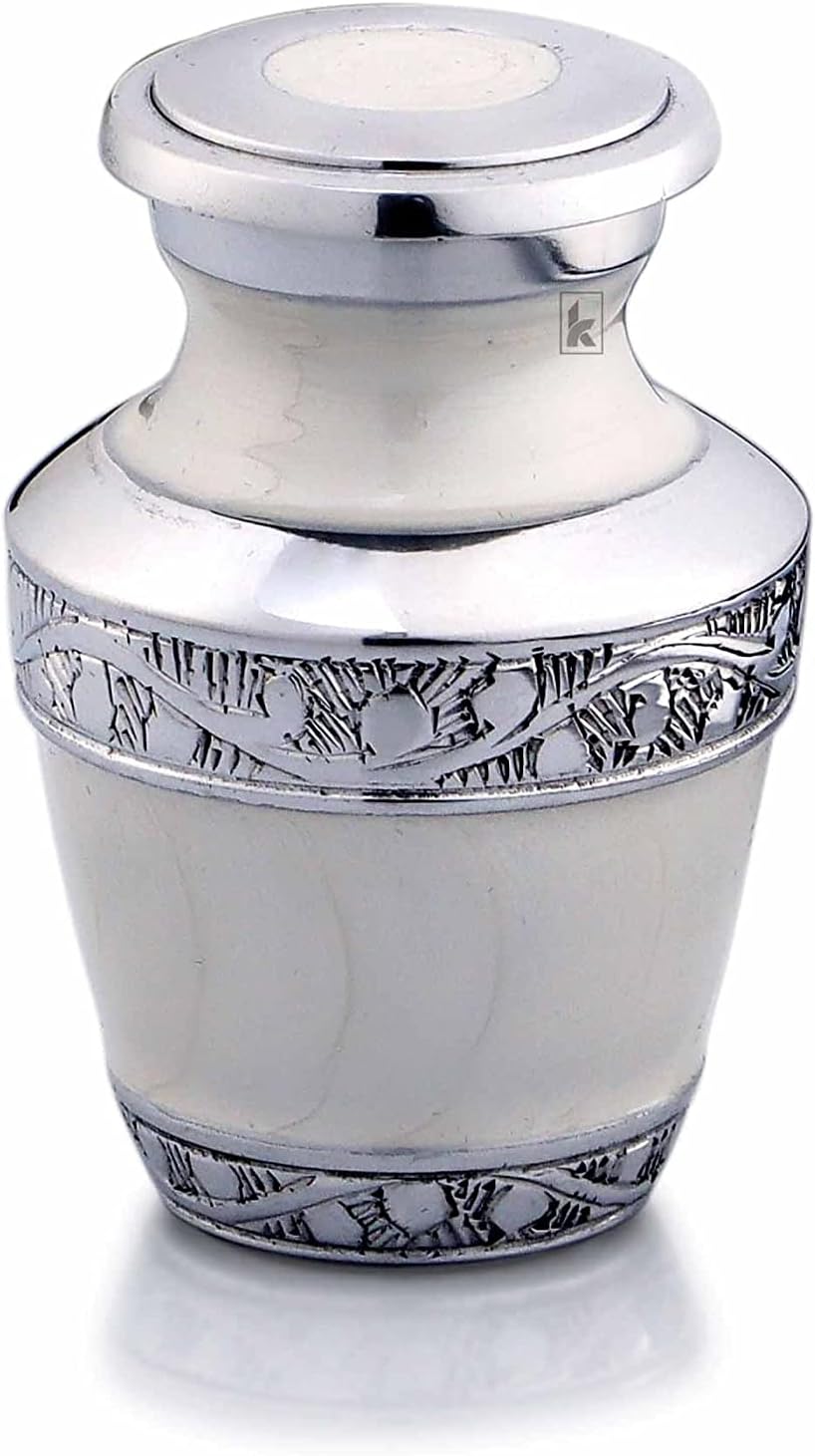 Little Urns for Human Ashes White - Small Urn for Cremation