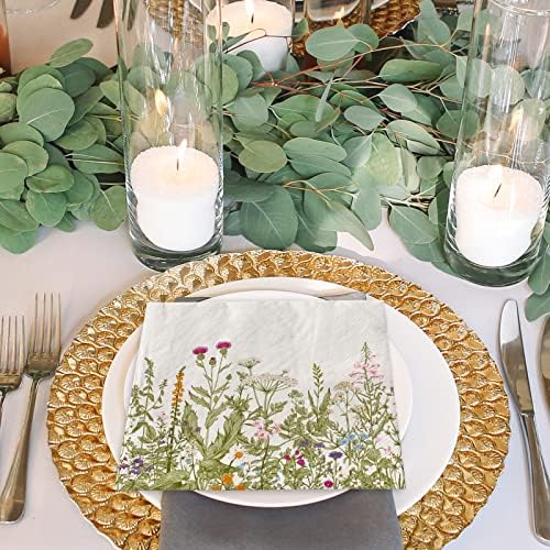 AnyDesign 80 Pack Floral Luncheon Napkins for Home Kitchen Party Supplies