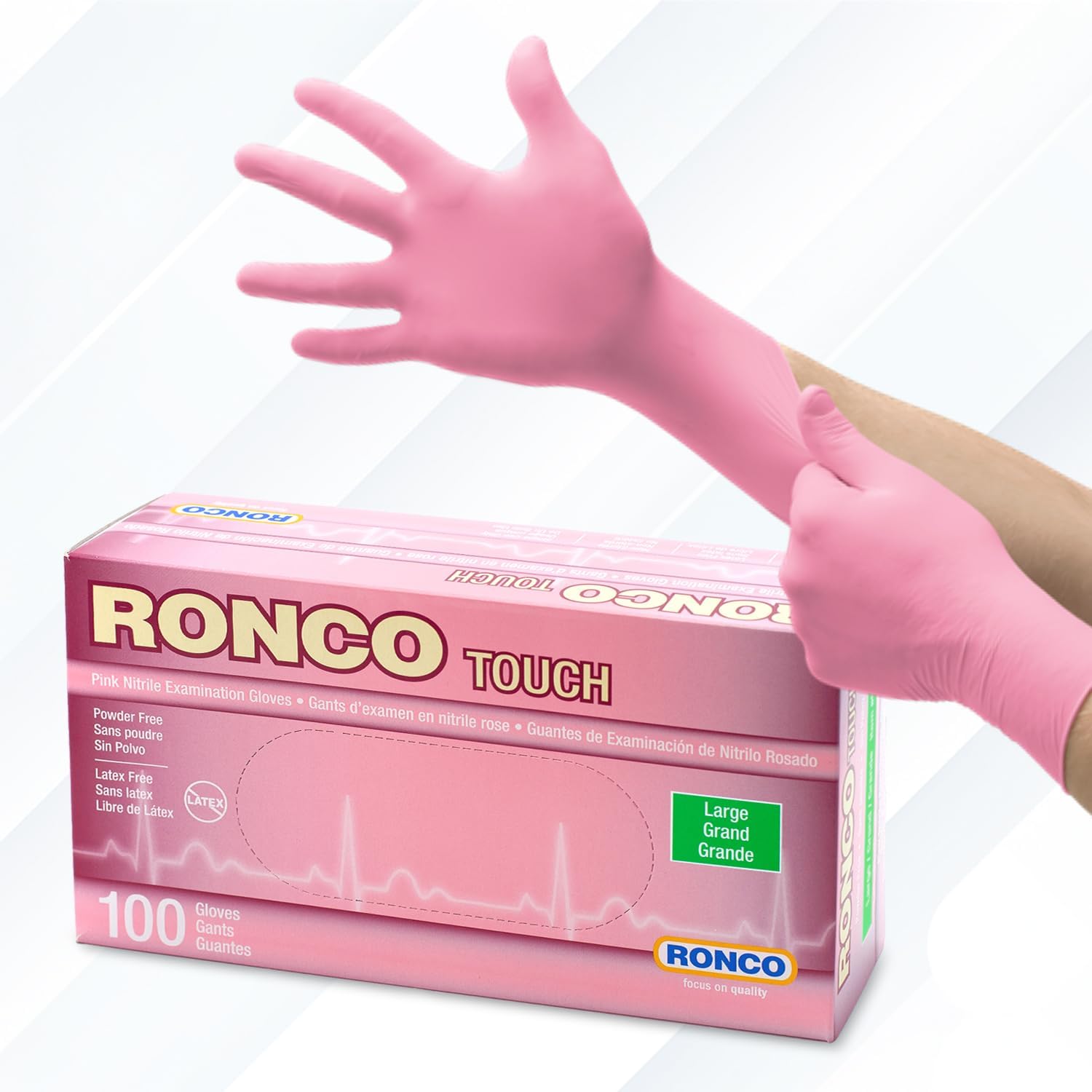 Disposable Pink Nitrile Gloves 4 MIL Large 1000 Pack