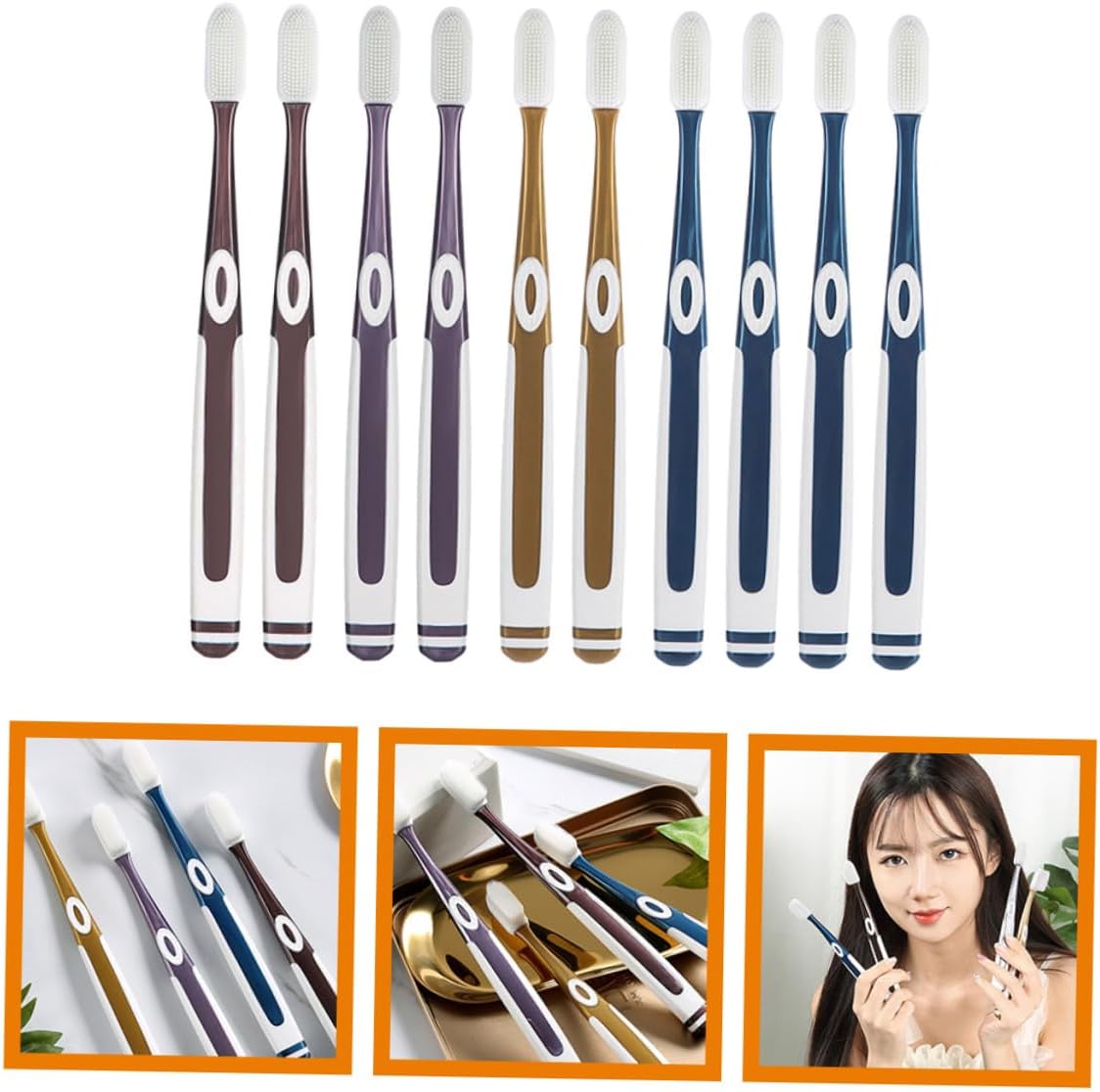 10pcs Soft Nano Toothbrush Heads Set for Sensitive Gums